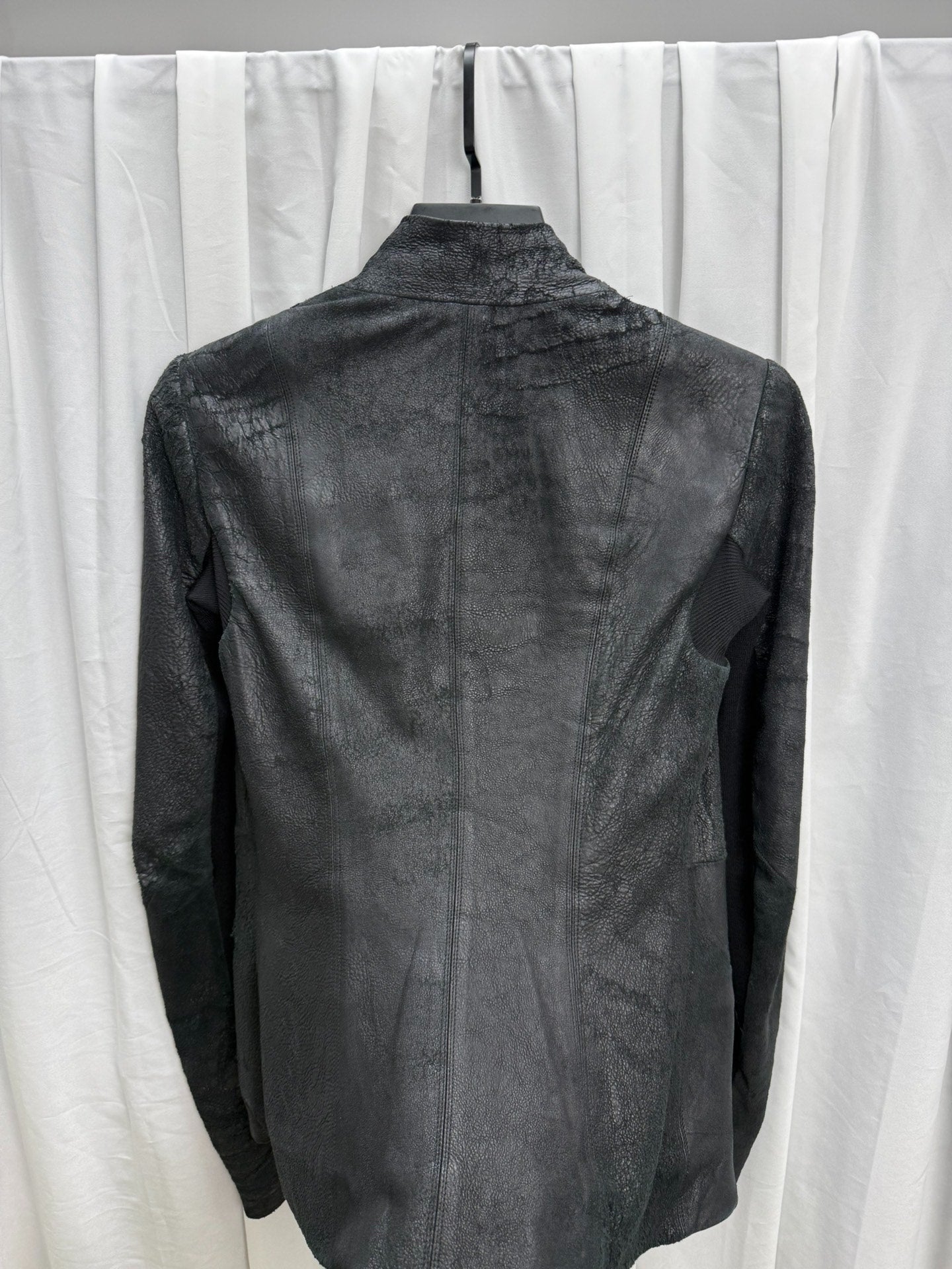 Rick Owens Suede Distressed Biker Jacket