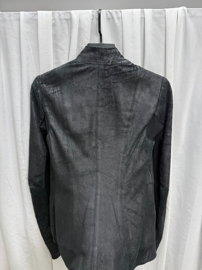 Rick Owens Suede Distressed Biker Jacket