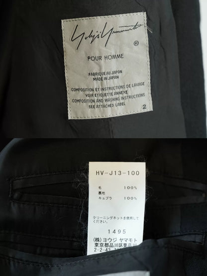 yohji yamamoto wool jacket with hidden buttons