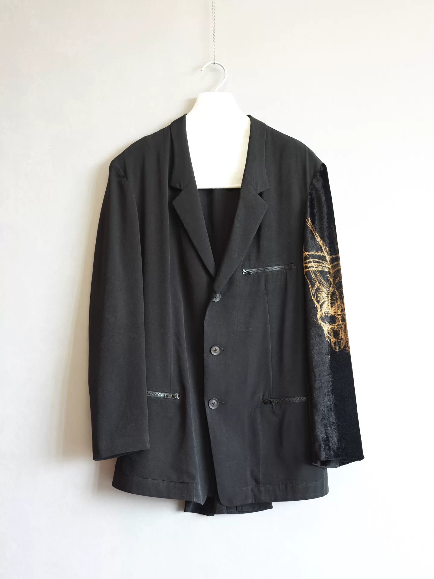yohji yamamoto velvet sleeve cascade jacket