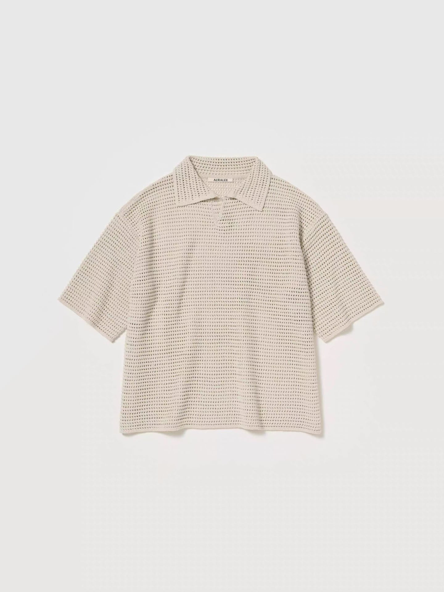 AURALEE Tussah Silk Cotton Mesh Knit Tee