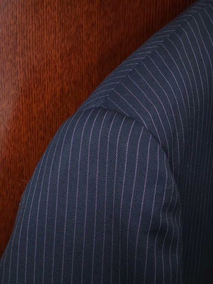 Zegna Italian Wool Striped Suit Jacket