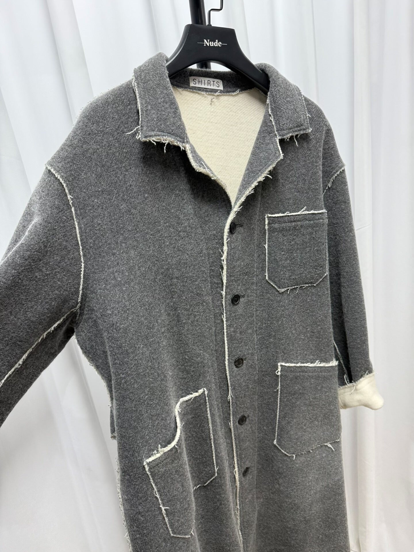 y's for men wool coat with color blocking