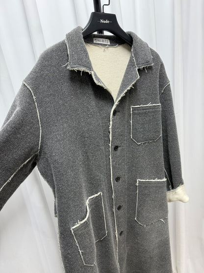 y's for men wool coat with color blocking