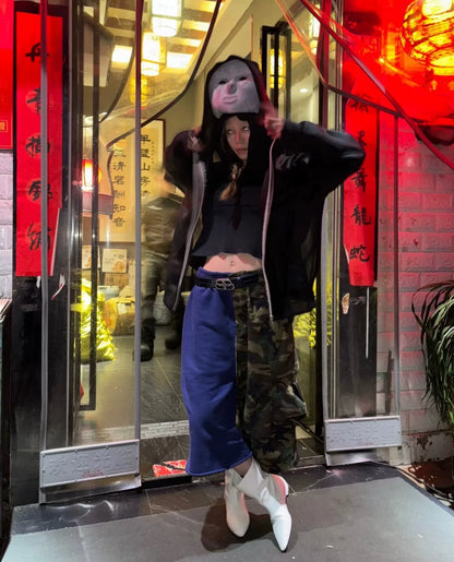 Balenciaga Camouflage Panel Blue Pants