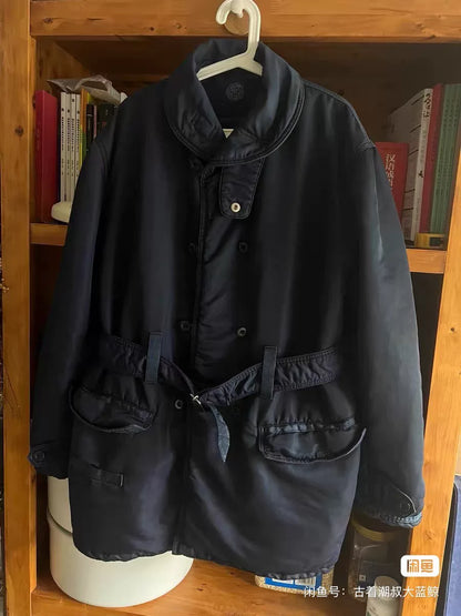 porter classic blue dye double-breasted coat