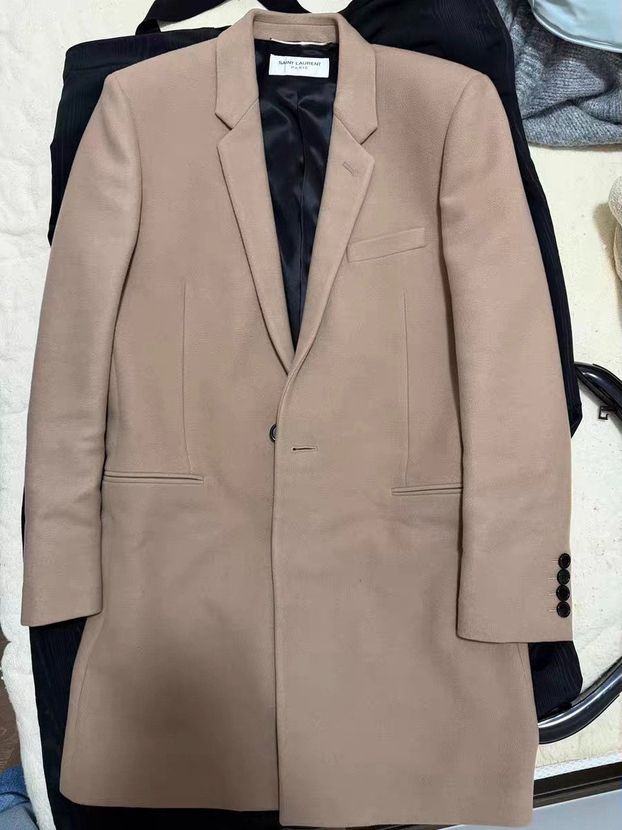 Saint Laurent Cashmere Wool Blend Coat