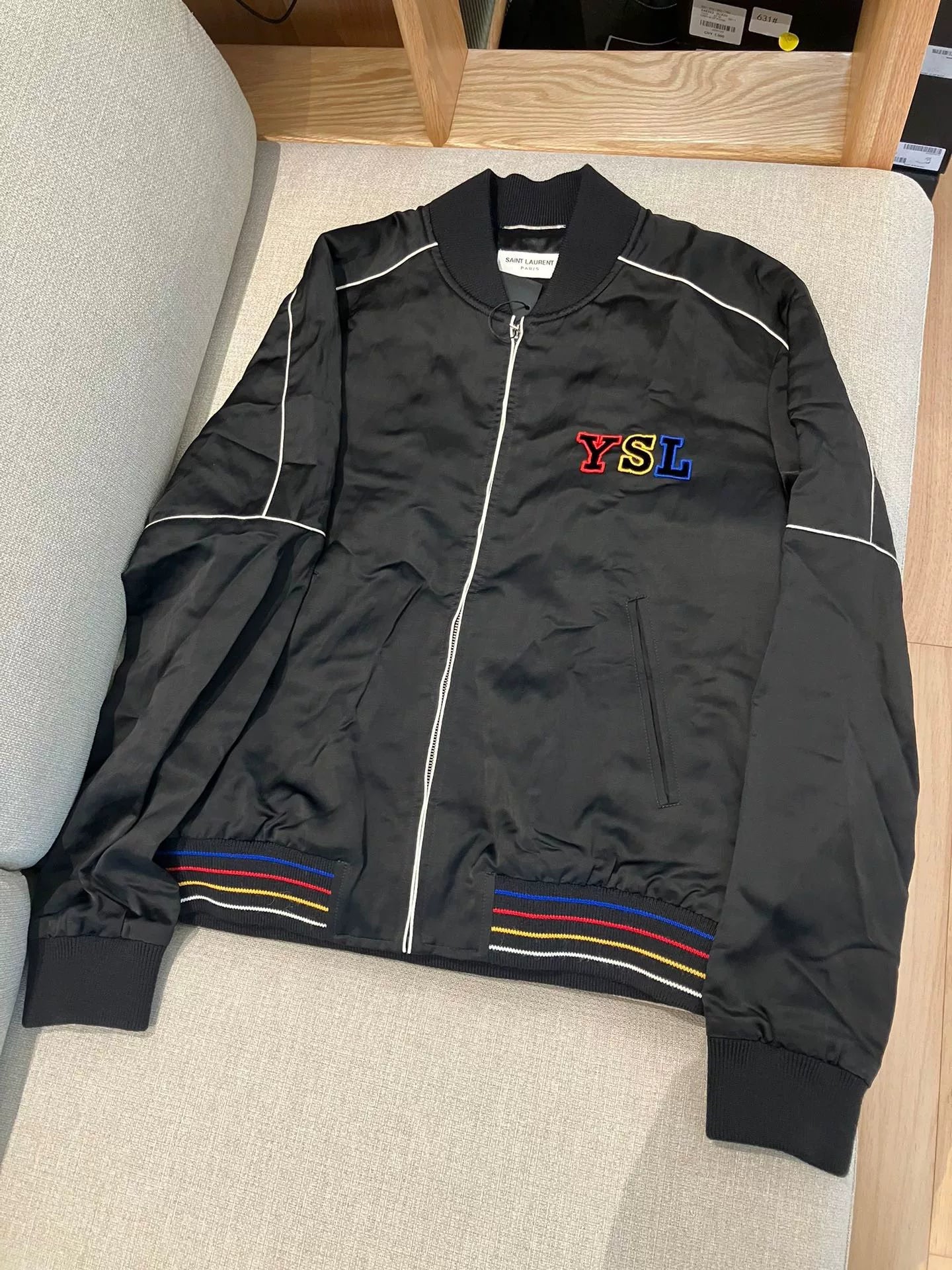 Saint Laurent Teddy Black Bomber Jacket
