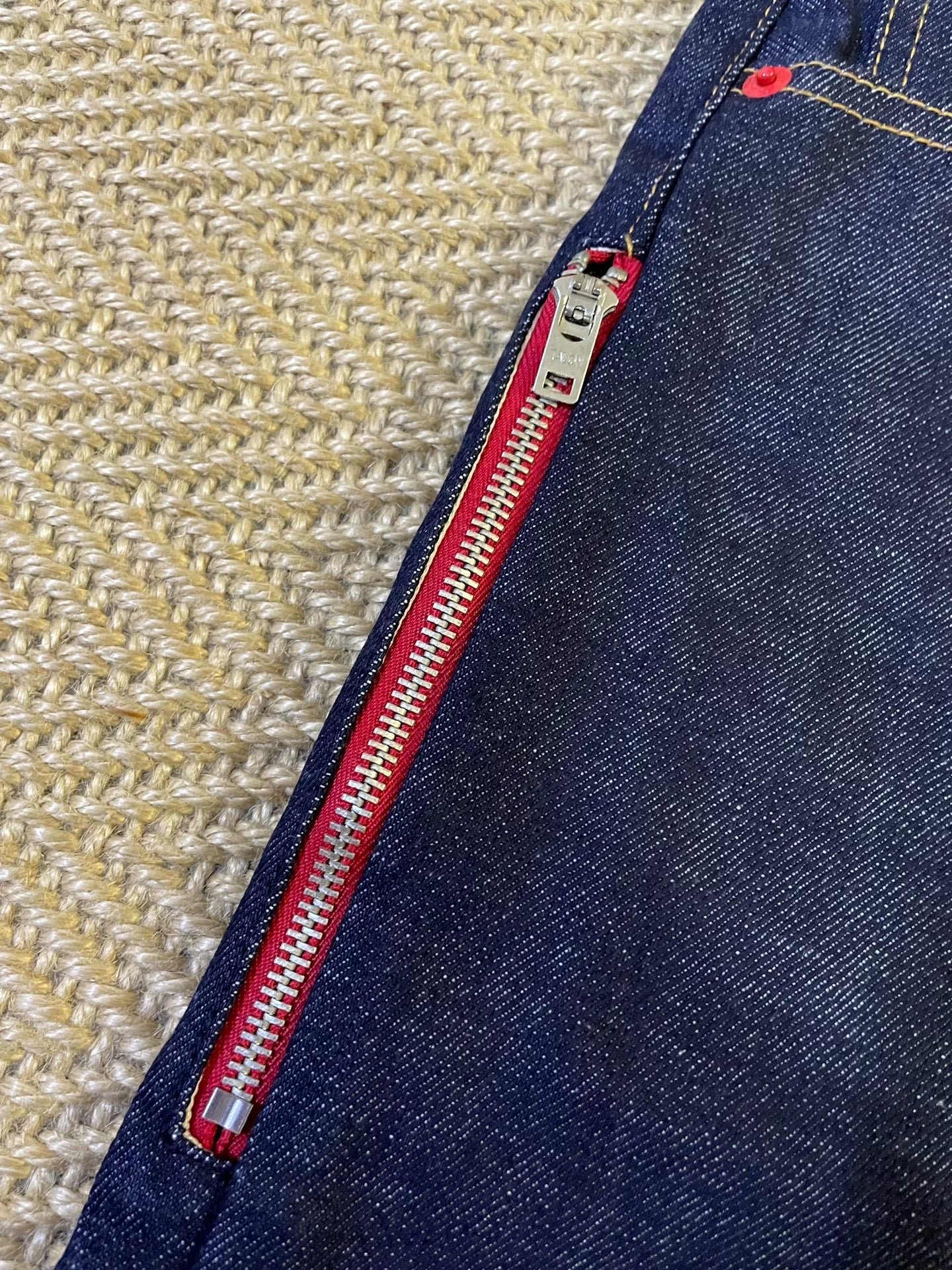 fenom x affa red embroidered denim pants