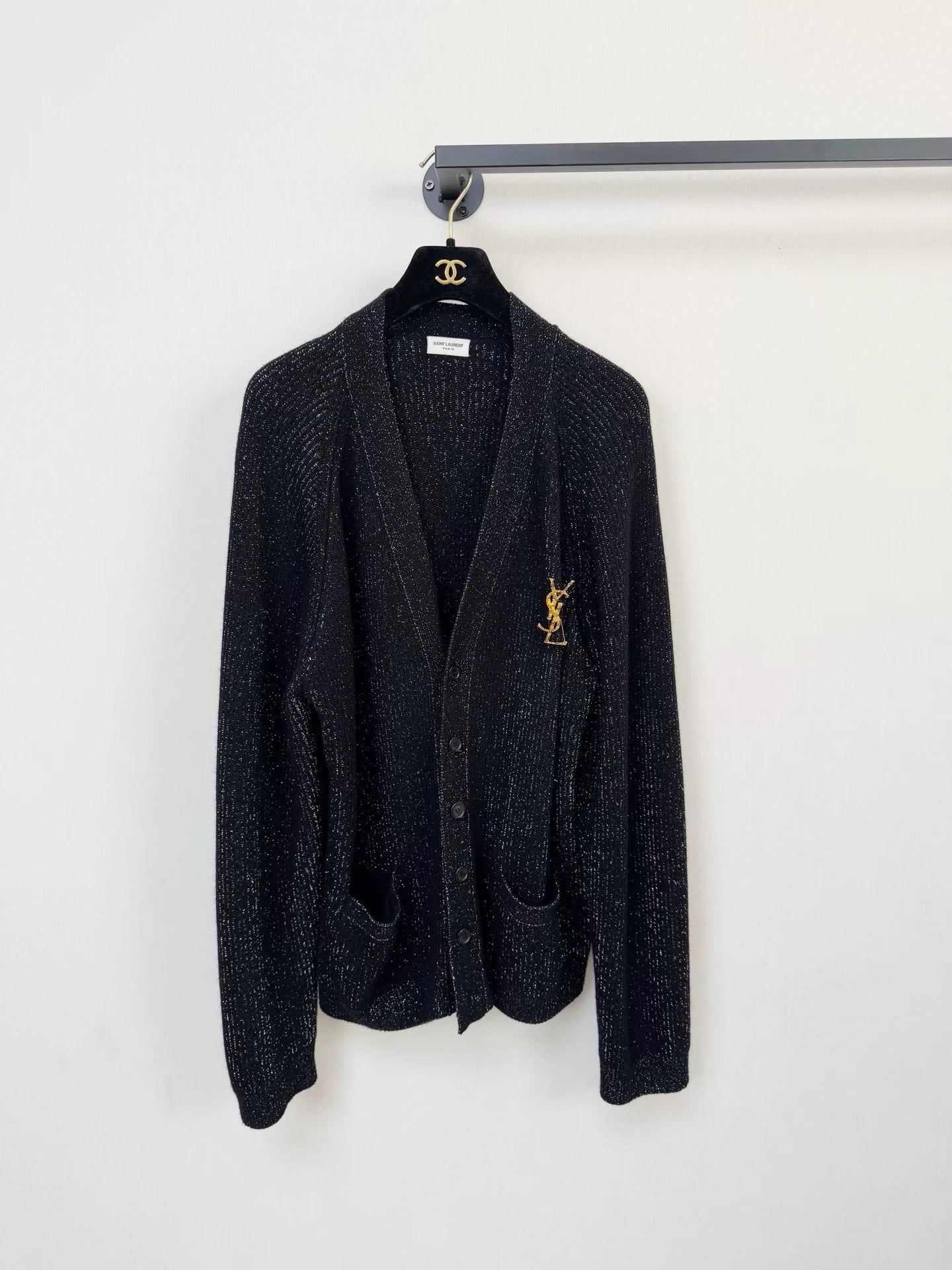 Saint Laurent Metallic Thread Cardigan