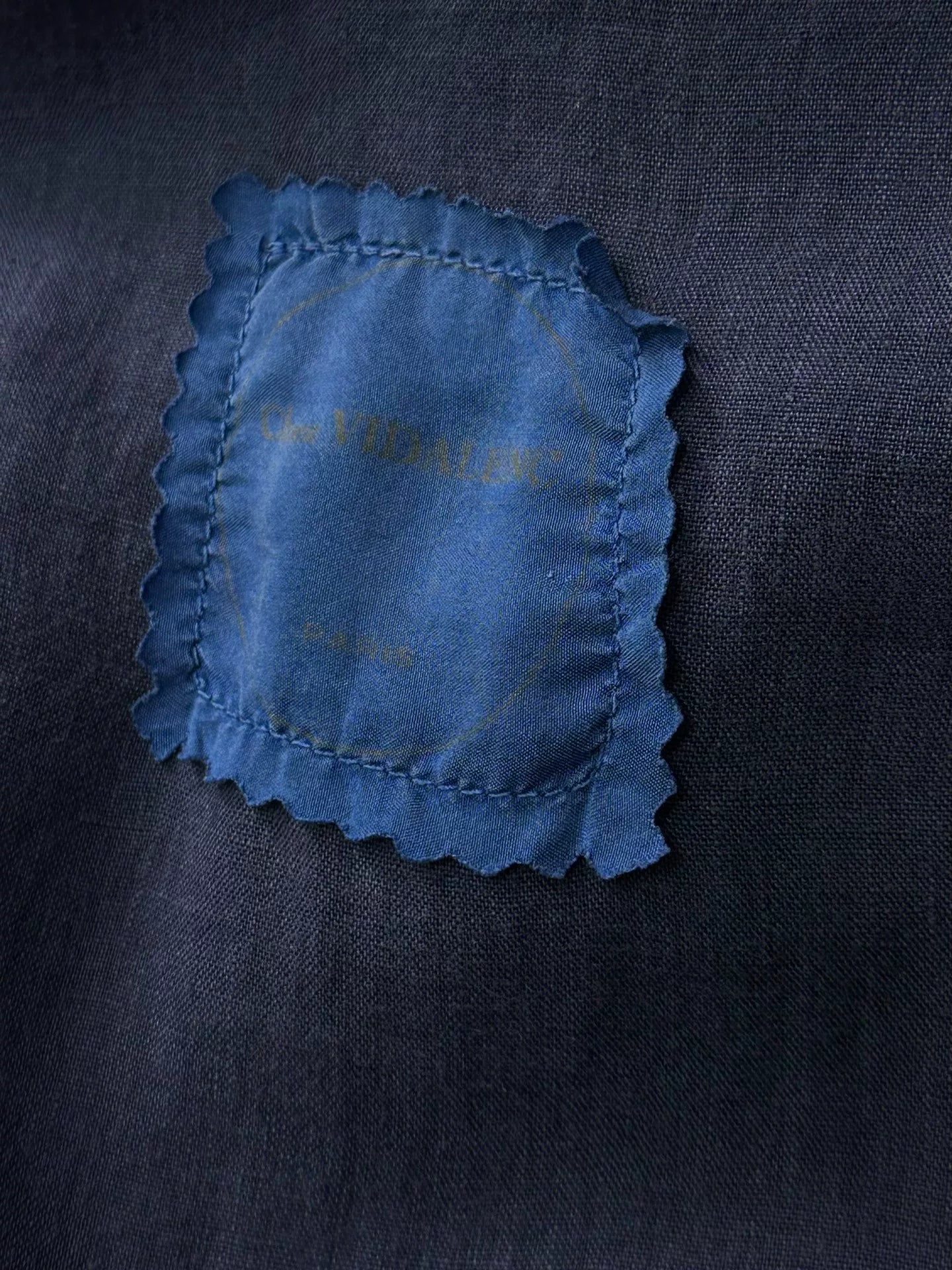 blue dyed linen long coat