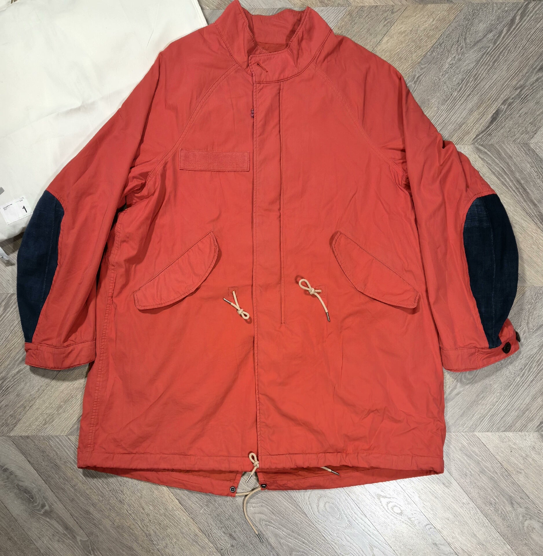 visvim six-five fishtail parka in red