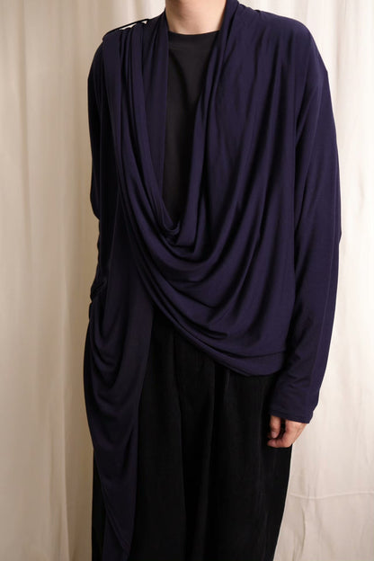 B Yohji Yamamoto Drape Collar Cardigan