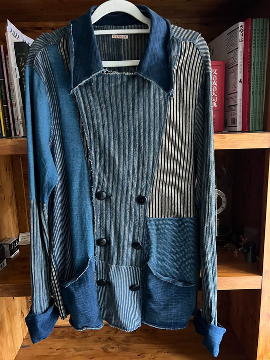 Kapital Blue Dyed Patchwork Jacket