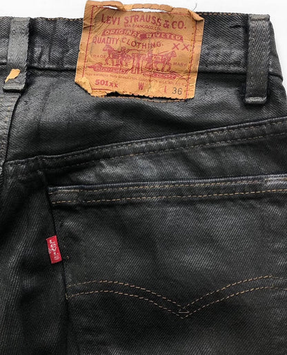 Vintage 1990s Levi's 501xx Black Coated Jeans