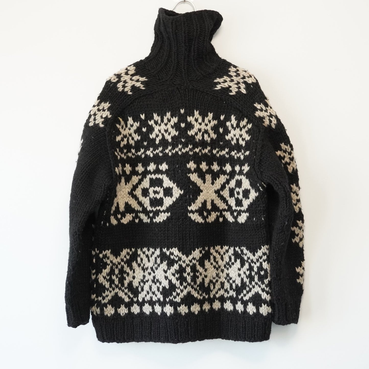 yohji yamamoto hand-knitted black sweater