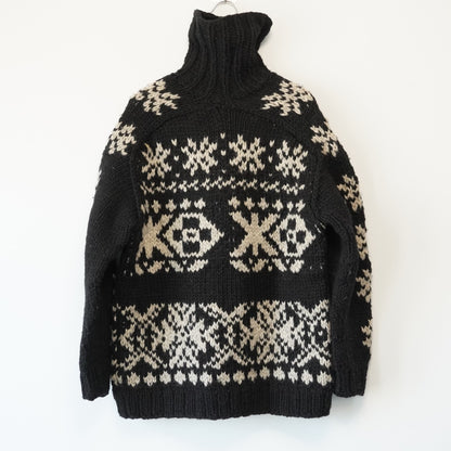 yohji yamamoto hand-knitted black sweater