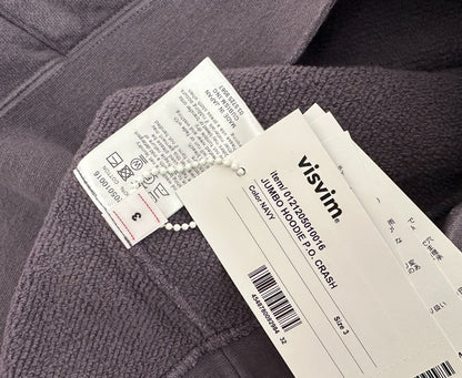 visvim jumbo hoodie in navy blue