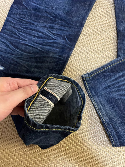 NEIGHBORHOOD 08EX Blue Line Distressed Jeans