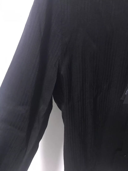 Saint Laurent Black Ribbed Silk Shirt
