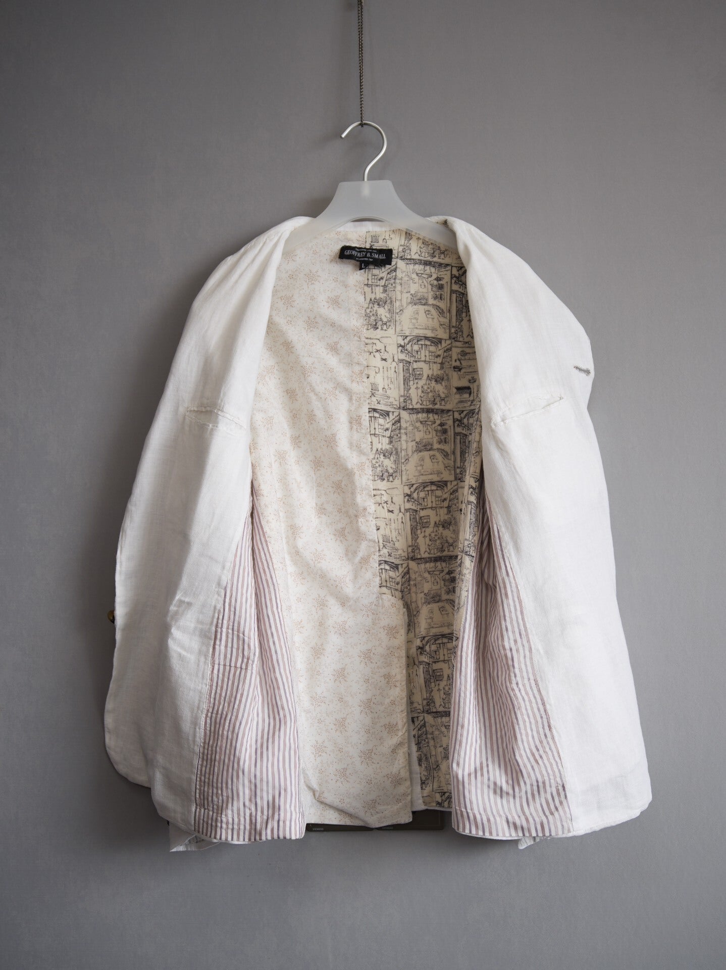 Geoffrey B. Small Antique Button Linen Suit