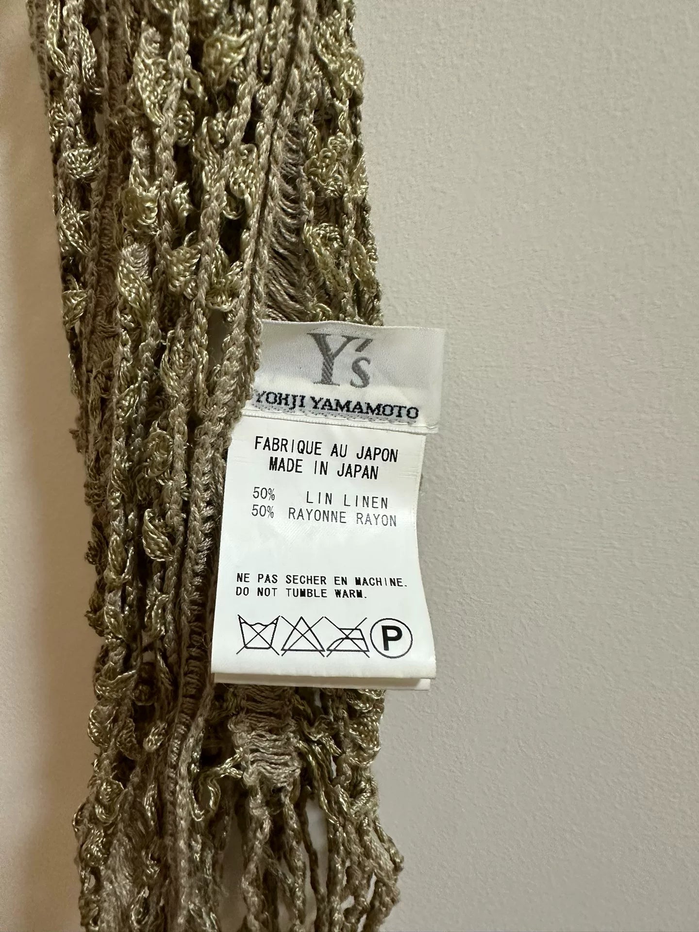 Yohji Yamamoto Y's Knit Scarf with Tassels