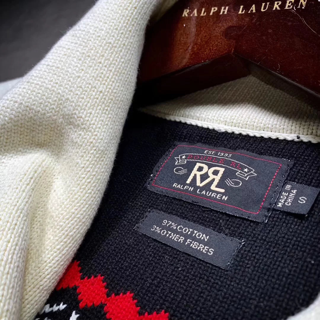 RRL Double-Layer Thick Cotton Sweater