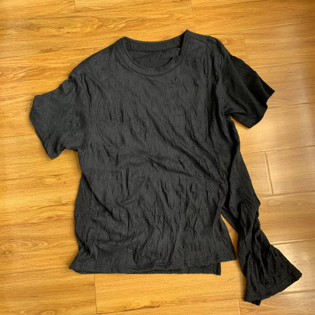 Yohji Yamamoto Groundy Asymmetric Pleated Tee