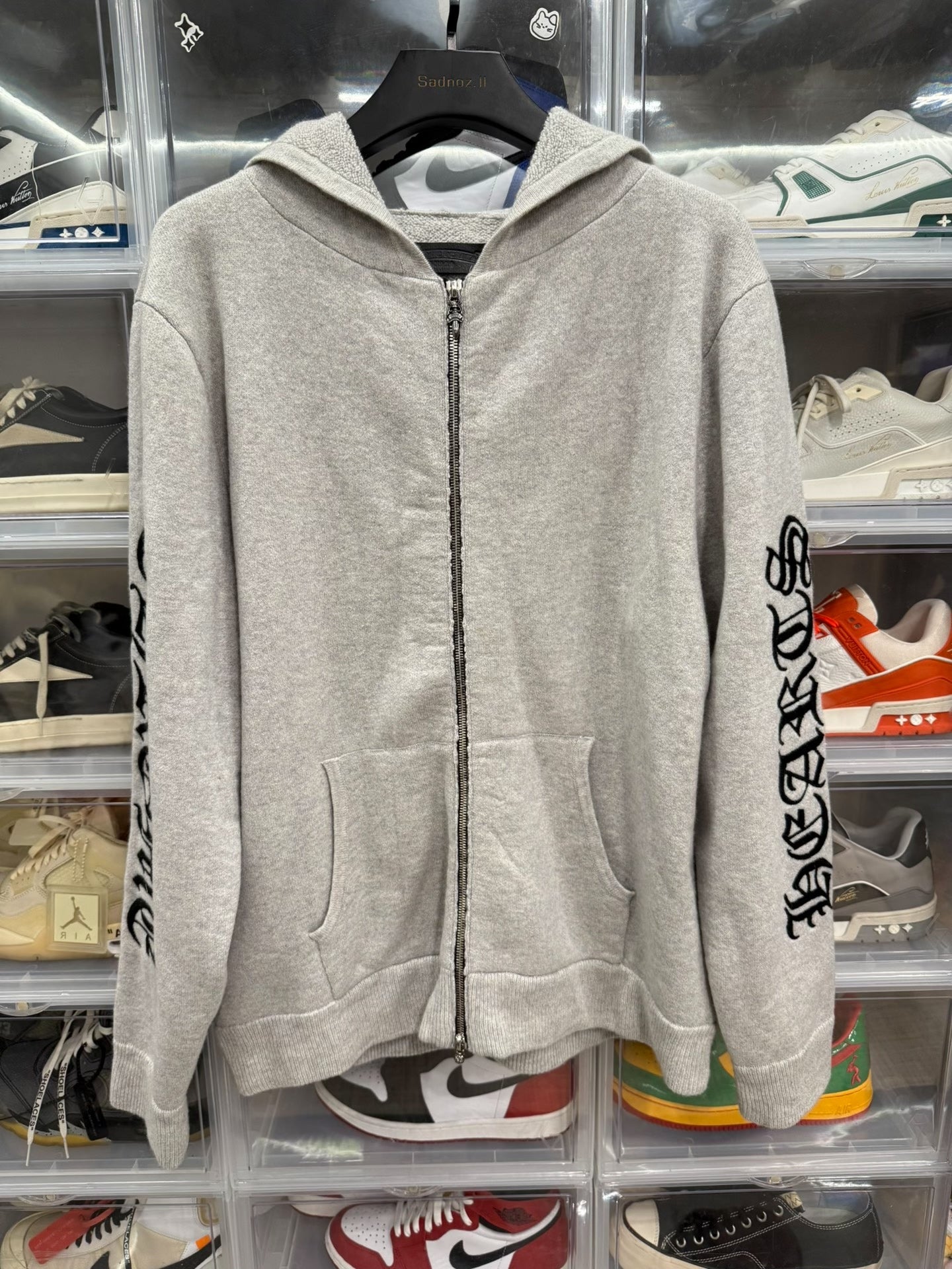 Chrome Hearts Gray Cashmere Zip Hoodie