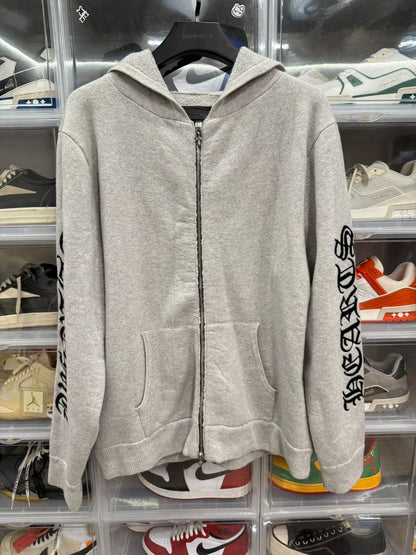 Chrome Hearts Gray Cashmere Zip Hoodie