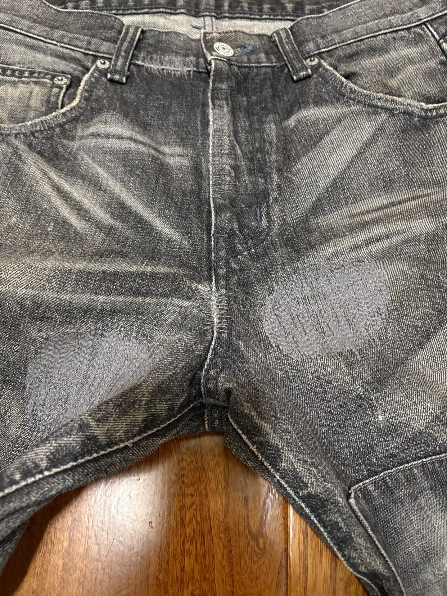 neighborhood savage basic distressed denim pants