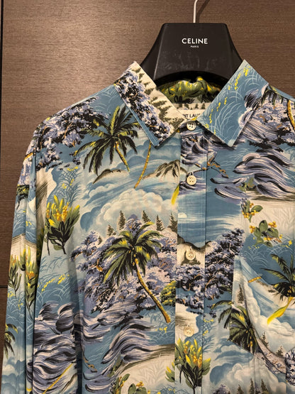 Saint Laurent 16SS Palm Tree Wave Shirt