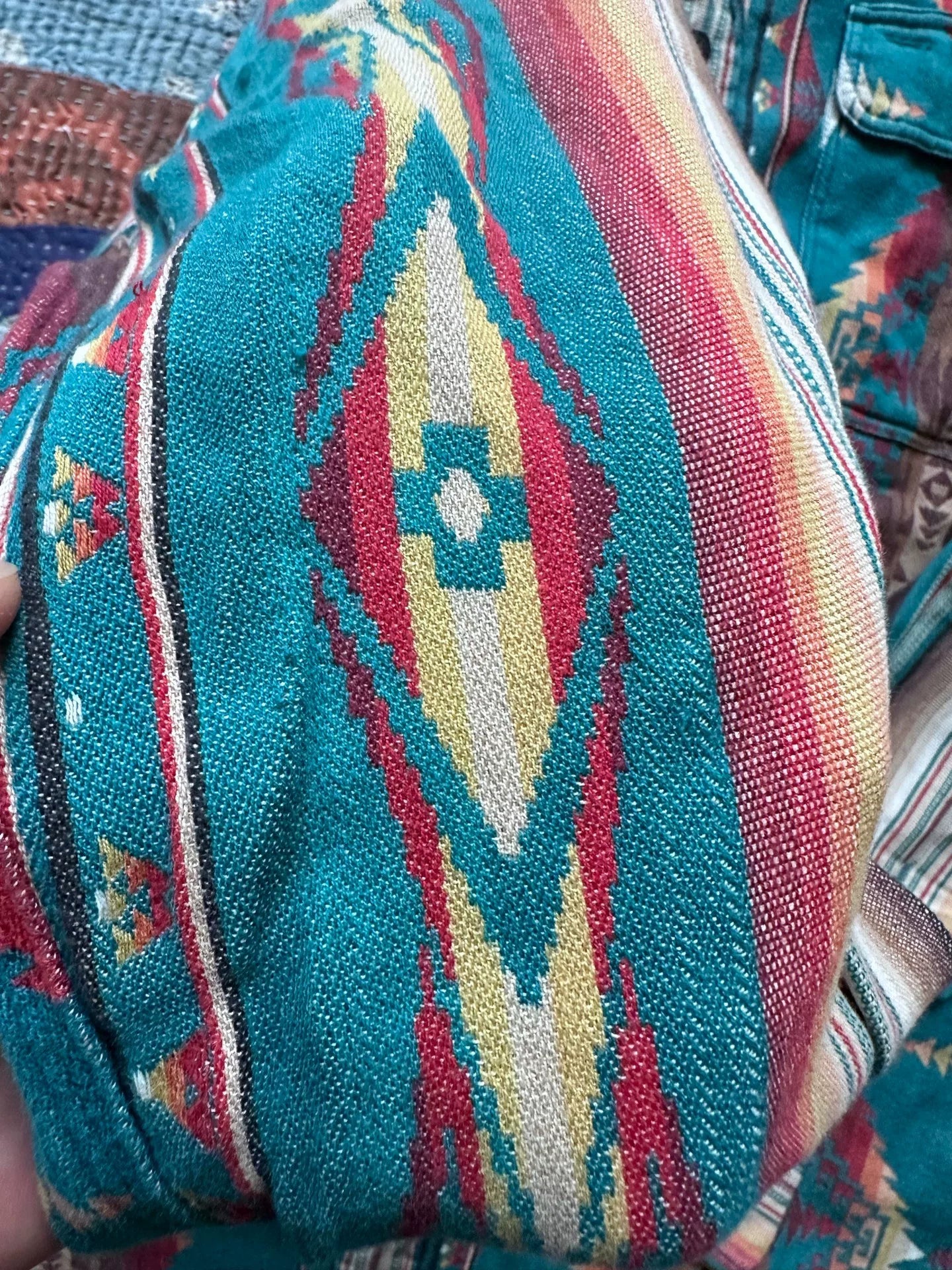 southwestern patterned long sleeve shirt