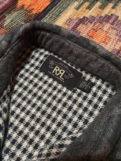 RRL Charcoal Houndstooth Wool Blend Shirt