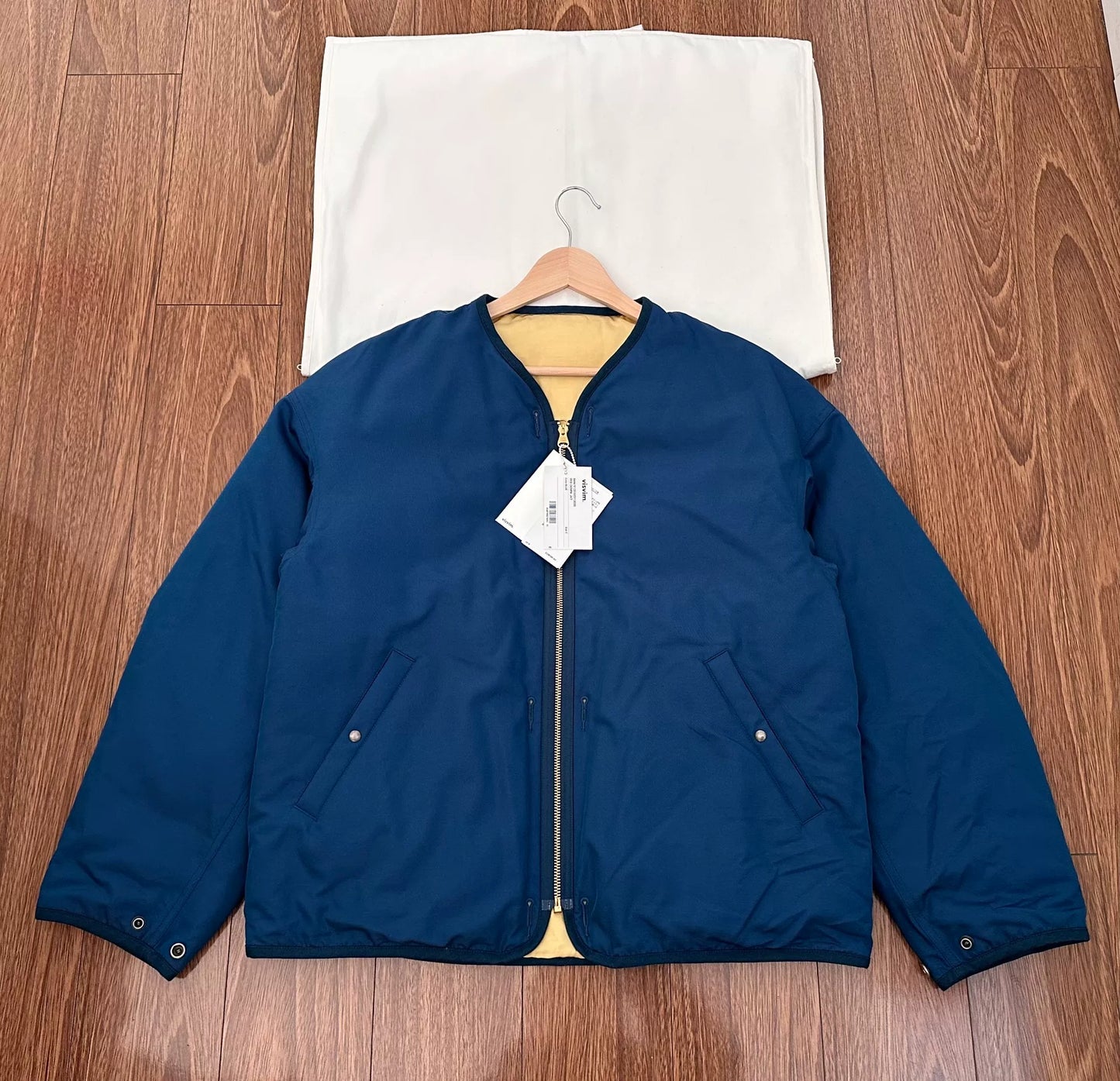 visvim iris down jacket navy blue