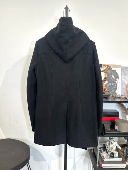Rick Owens Wool Tweed Cloak Coat