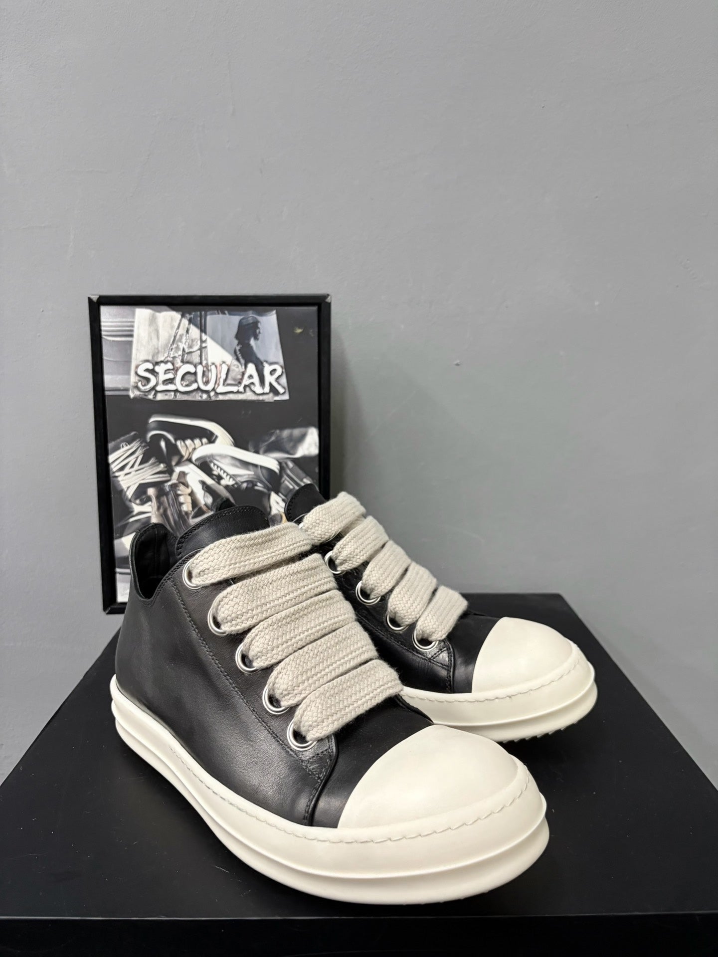 Rick Owens 25FW Mainline Leather Sneakers