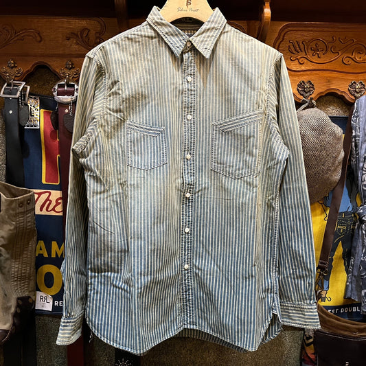 RRL Distressed Striped Shirt