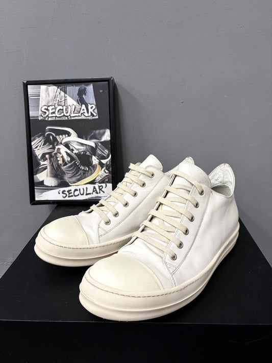 Rick Owens 17FW Milk White Leather Sneakers