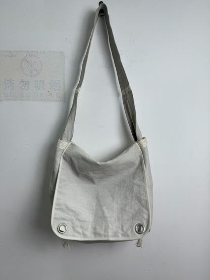 vintage dries van noten 90s waxed denim bag