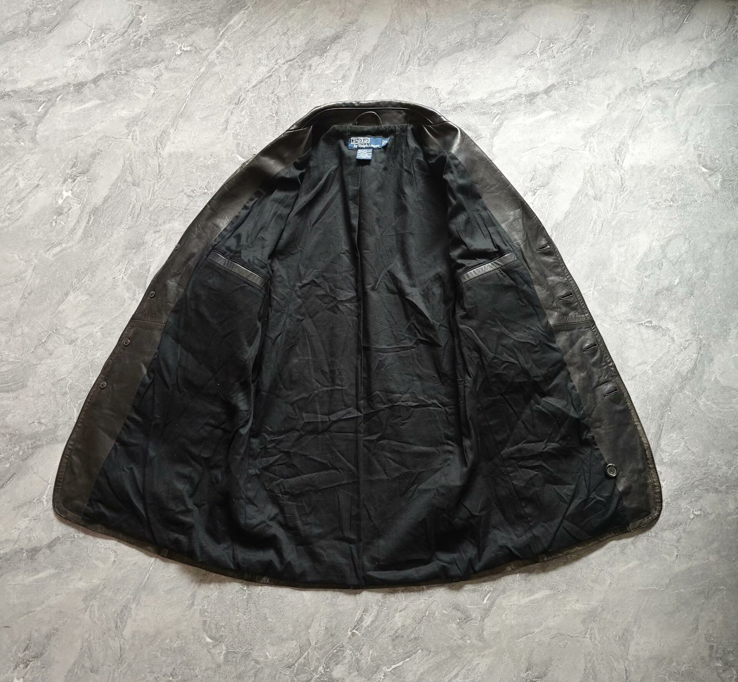 soft black leather jacket by polo ralph lauren