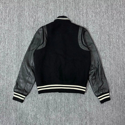Saint Laurent Black Varsity Leather Jacket