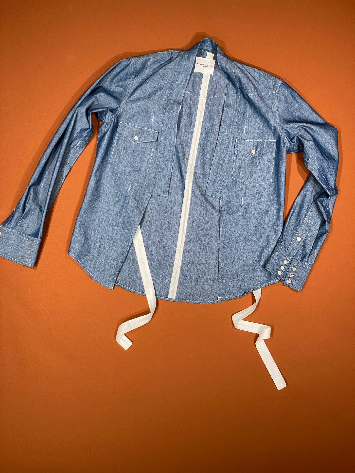 TAKAHIROMIYA.SHITA Light Denim Ribbon Shirt