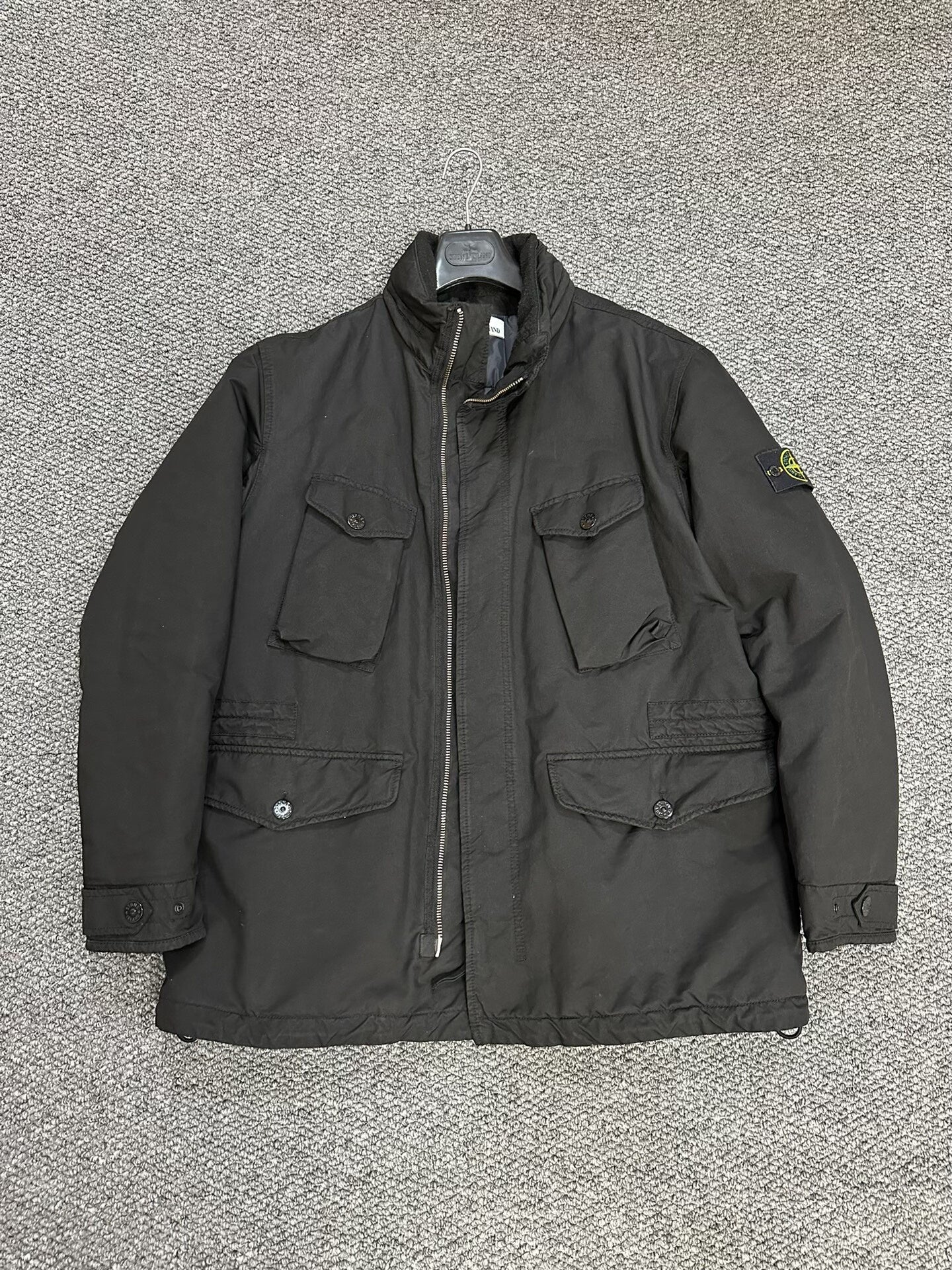 stone island black cotton jacket for men