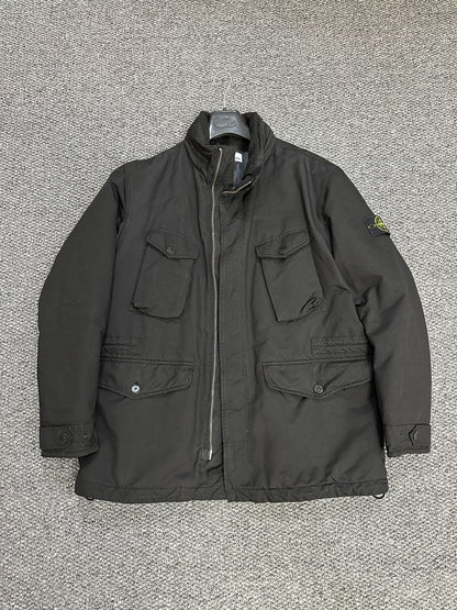 stone island black cotton jacket for men