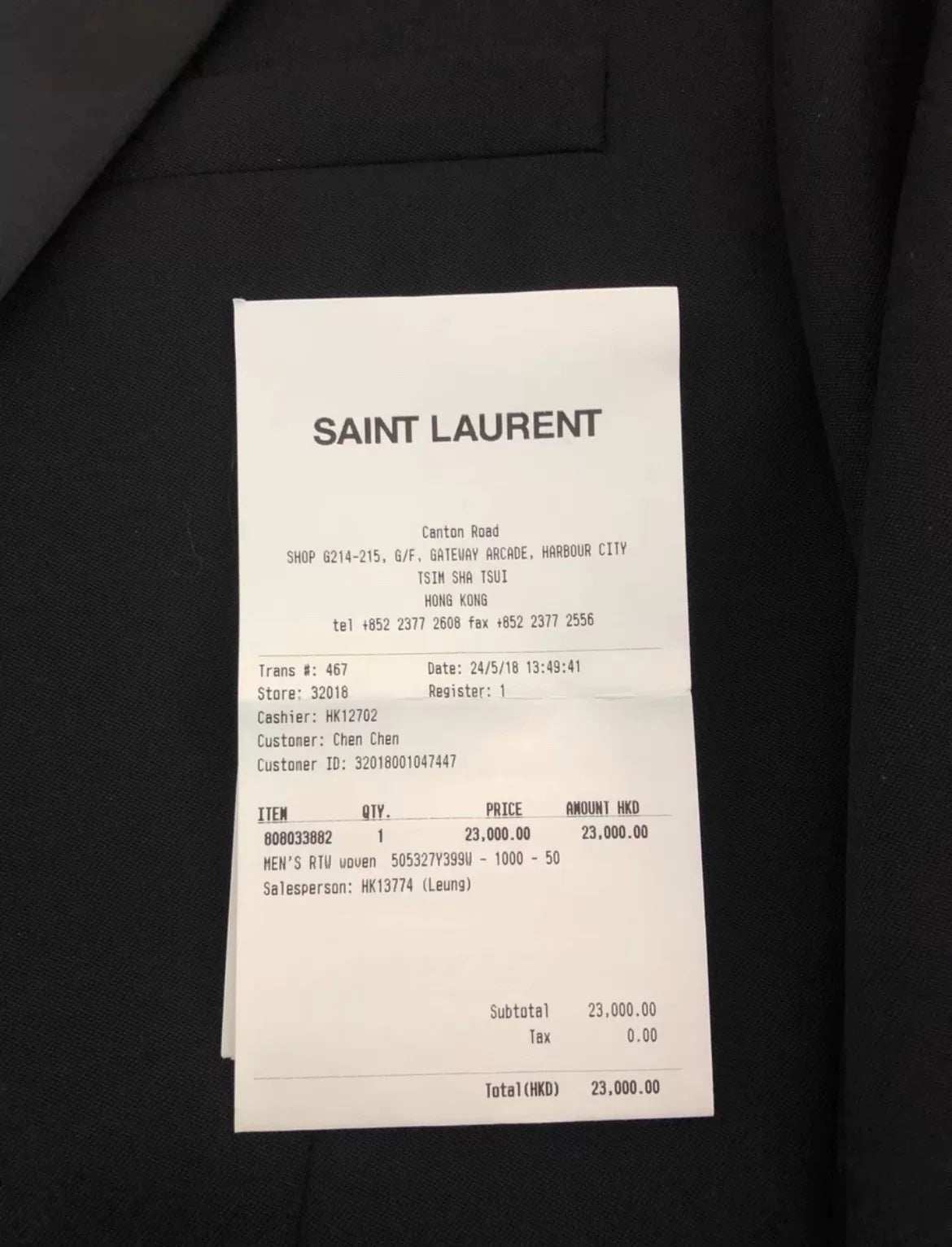 Saint Laurent Black Jacket Size 50