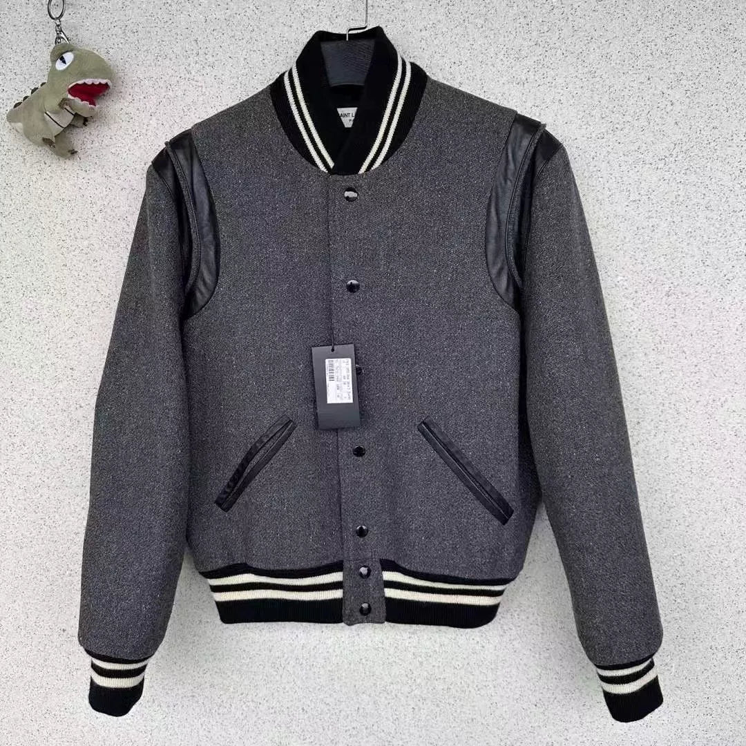 Saint Laurent SLP Gray Baseball Jacket