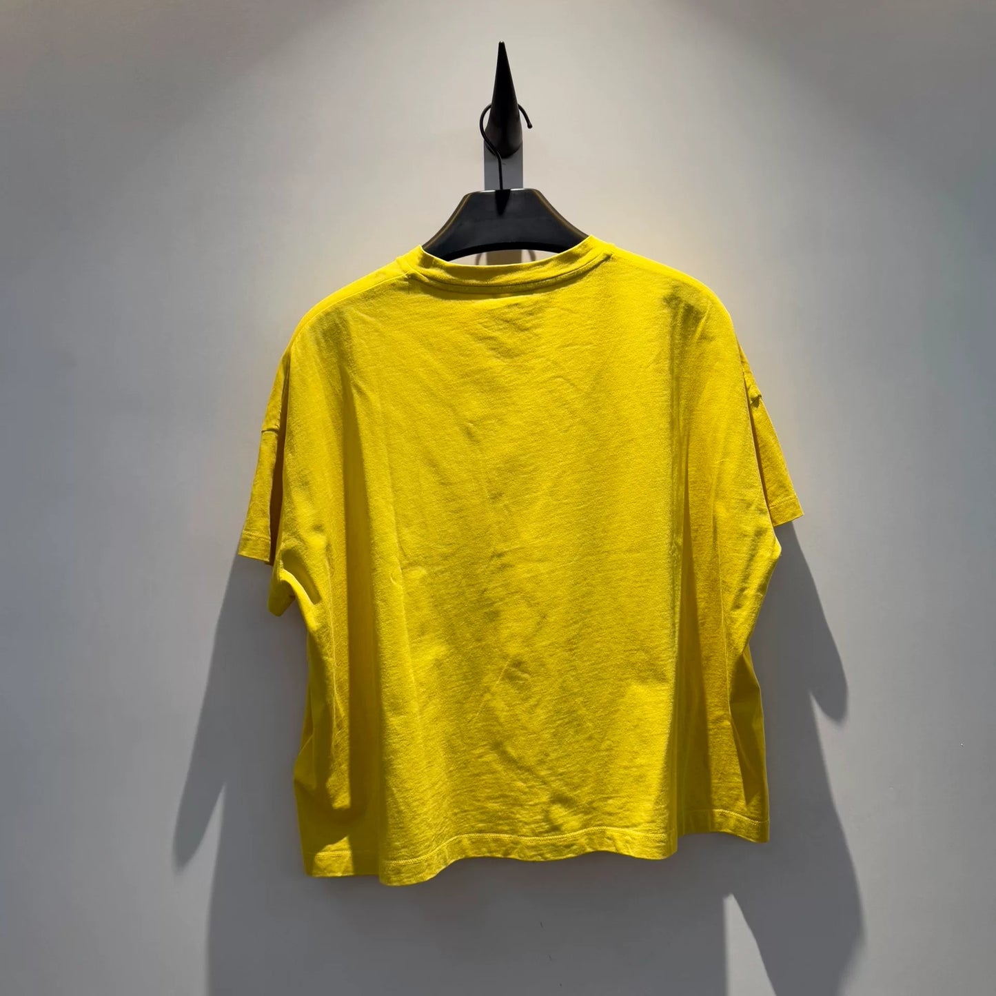 moncler yellow short sleeve logo t-shirt