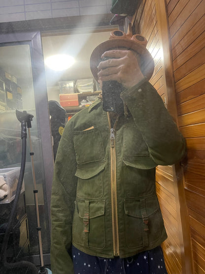 freewheelers green military style utility jacket