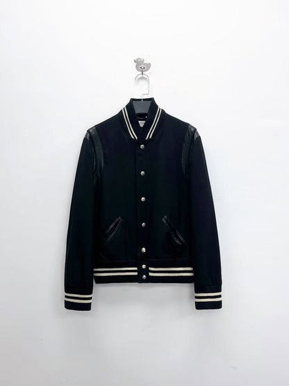 black and white striped baseball jacket
